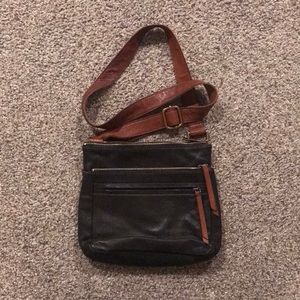 Fossil crossbody black and brown bag